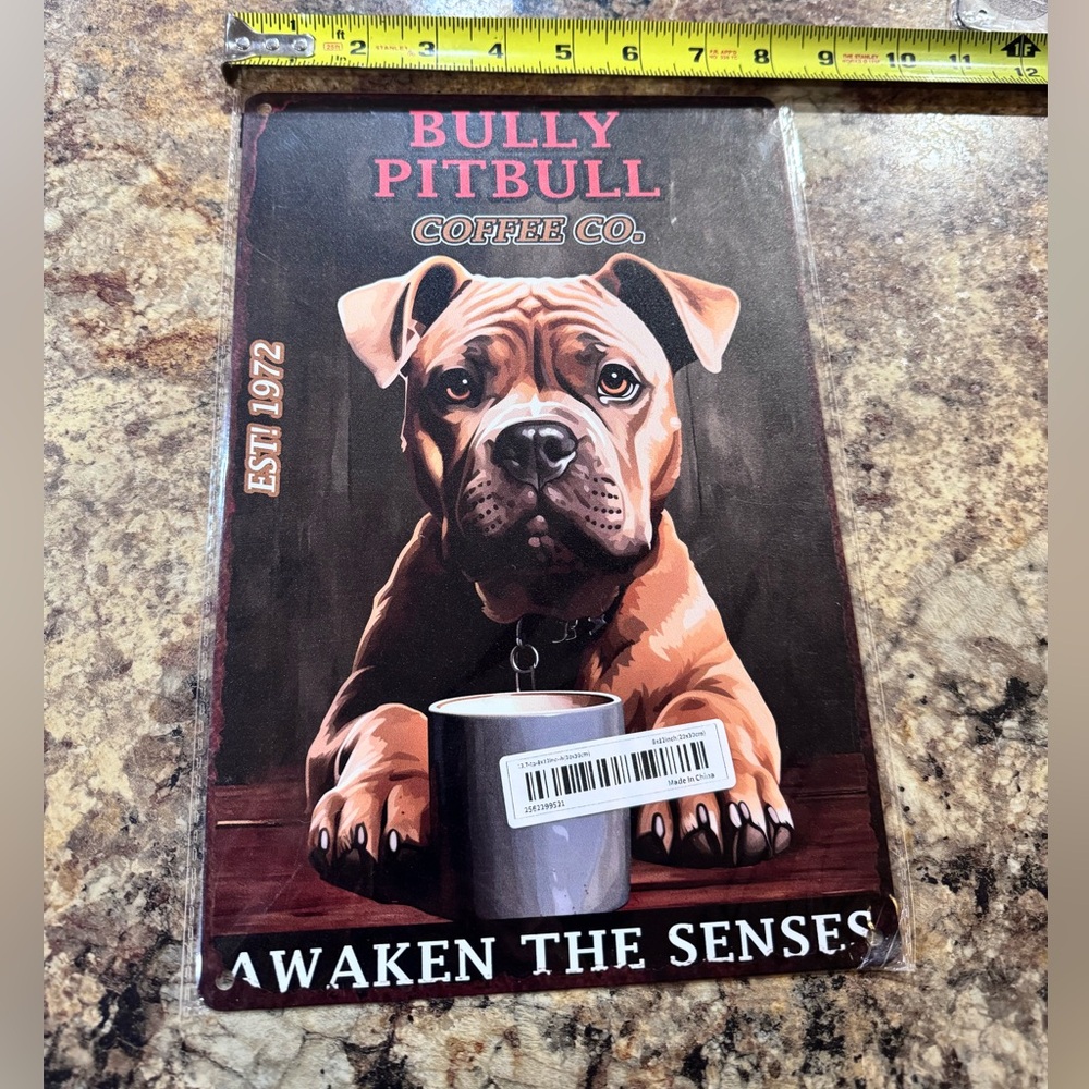 Bully Pitbull Coffee Co. Wall Art - Brown and Black